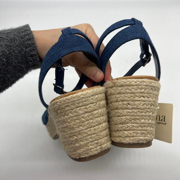 a.n.a Womens Dukes Heeled Sandals Denim Blue Size 9.5 - Picture 8 of 13